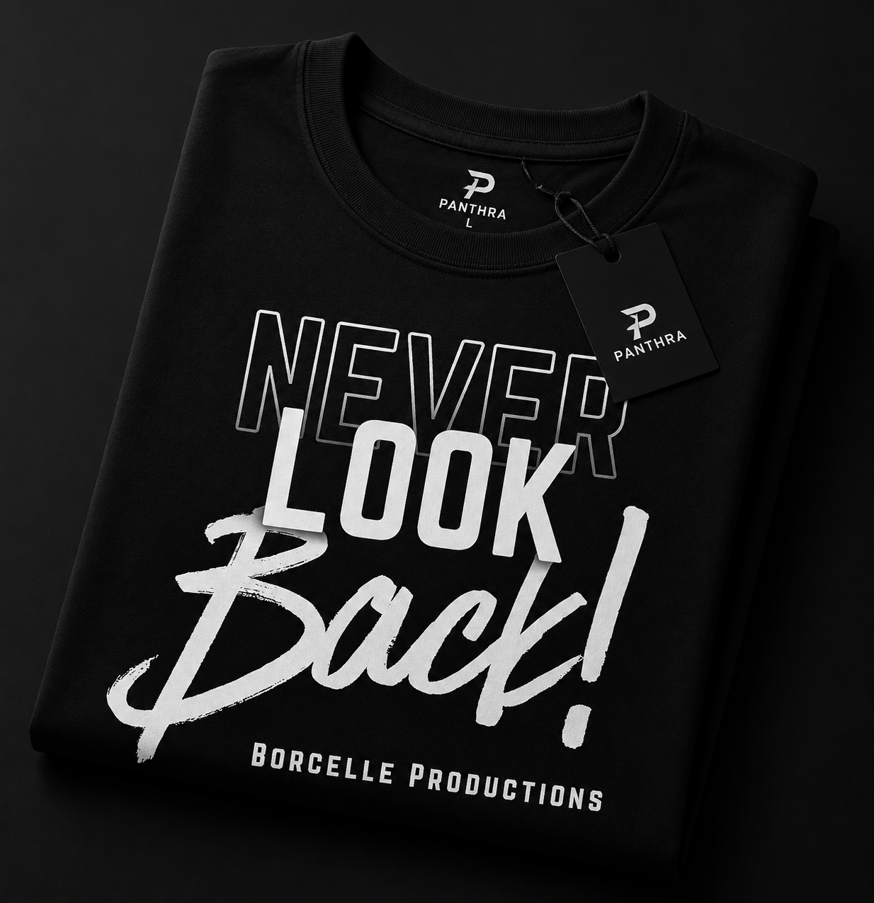 Never Look Back Motivational Graphic T-Shirt – Inspirational Quote Streetwear Oversized Tee | PANTHRA