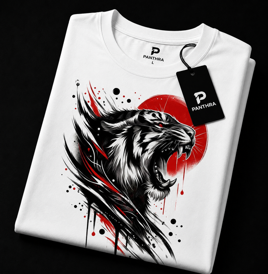 Roaring Tiger Graphic T-Shirt – Fierce Wild Beast Streetwear Tee [ PANTHRA ]
