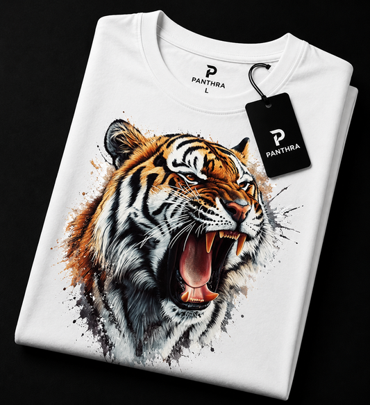 Roaring Tiger Graphic T-Shirt – Premium Wild Animal Streetwear Tee [ PANTHRA ]