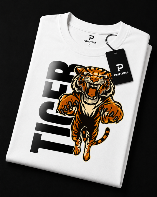 Fierce Tiger Attack Graphic T-Shirt – Bold Wildlife Streetwear Tee [ PANTHRA ]