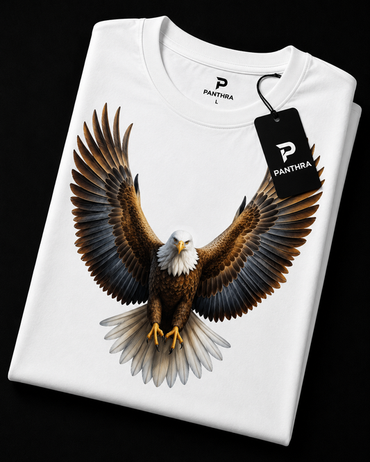 Majestic Eagle Wings Graphic White T-Shirt