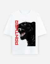 Black Panther Roar Graphic T-Shirt – Fierce Wild Cat Streetwear Oversized Tee | PANTHRA