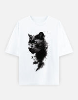 Black Panther Ink Splash Graphic T-Shirt – Minimal Wildlife Streetwear Oversized Tee | PANTHRA