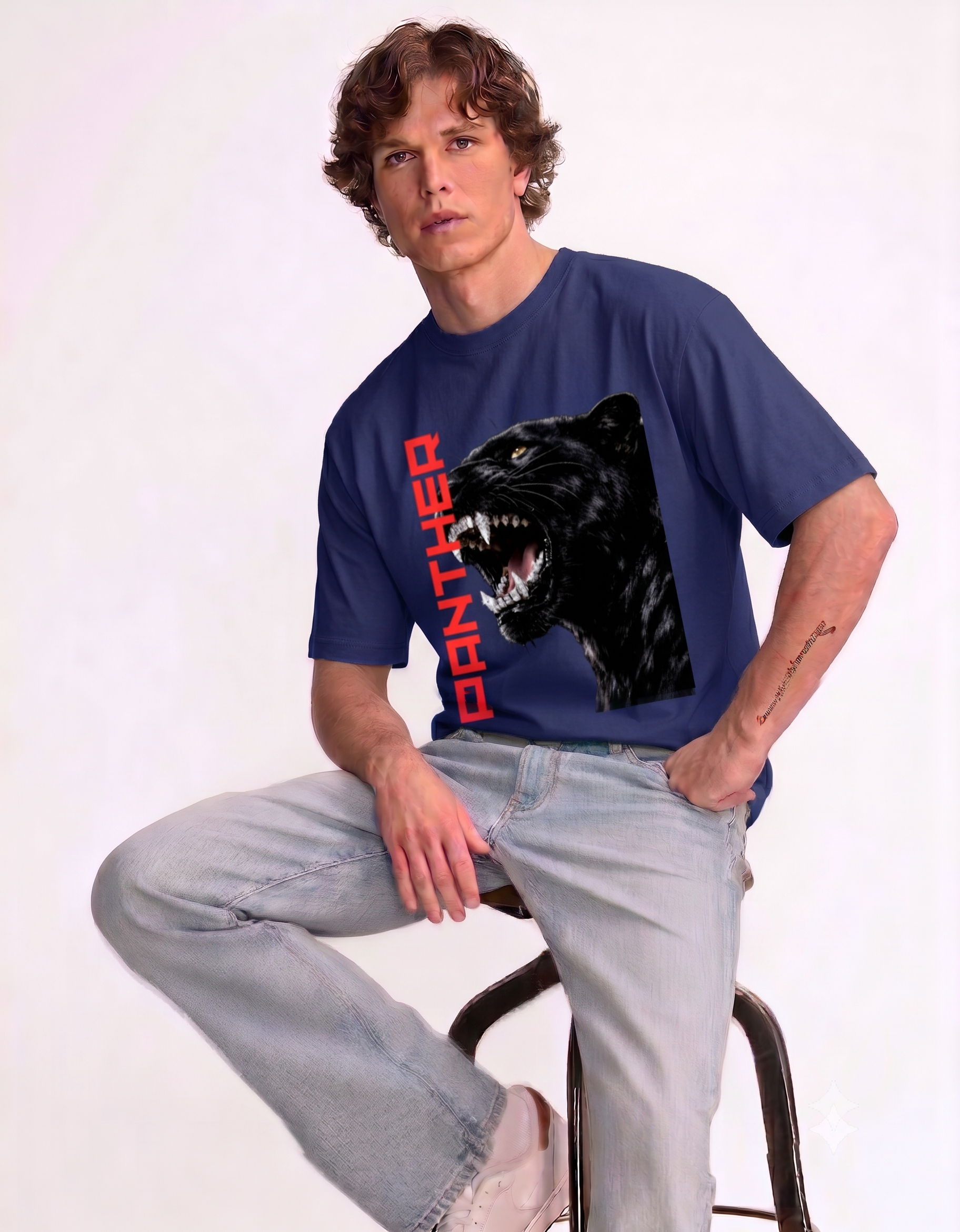 Black Panther Roar Graphic T-Shirt – Fierce Wild Cat Streetwear Oversized Tee | PANTHRA
